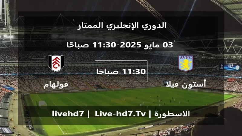 مباراة أستون فيلا و فولهام - الدوري الإنجليزي الممتاز مباراة أستون فيلا و فولهام - الدوري الإنجليزي الممتاز